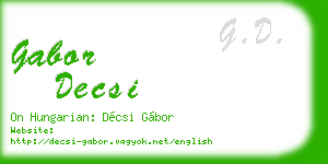 gabor decsi business card