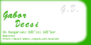 gabor decsi business card